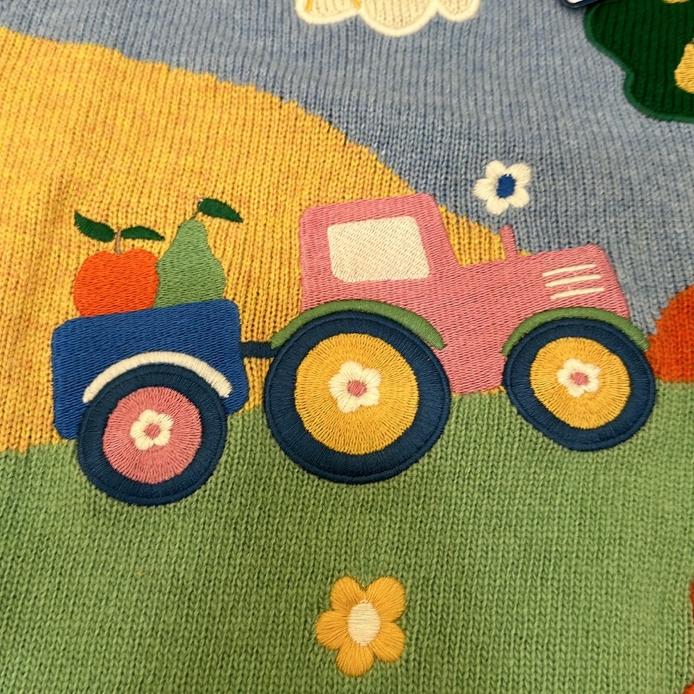 🆕NWT 🍄Jojo Maman Bebe’ 5t knitted applique’ sweater dress. HTF so soft. - Picture 6 of 10